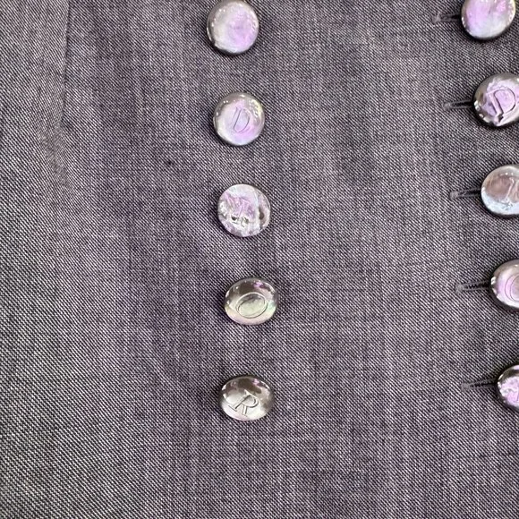 Vintage Christian Dior Womens Gray 90s Tailored Front Button Mini Skirt Size 10 - Picture 3 of 8